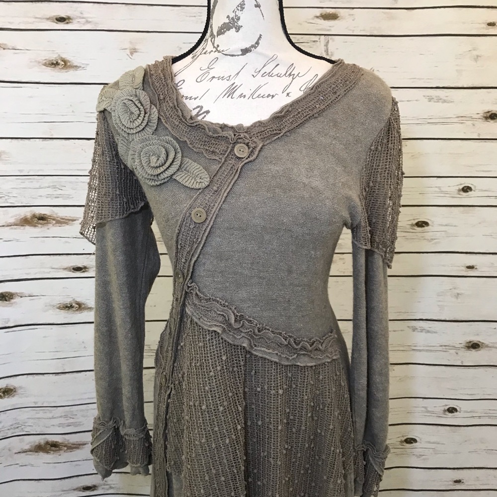 Elegant Gray Knit Dress